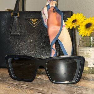 Prada Black Oversized Rectangular Sunglasses
